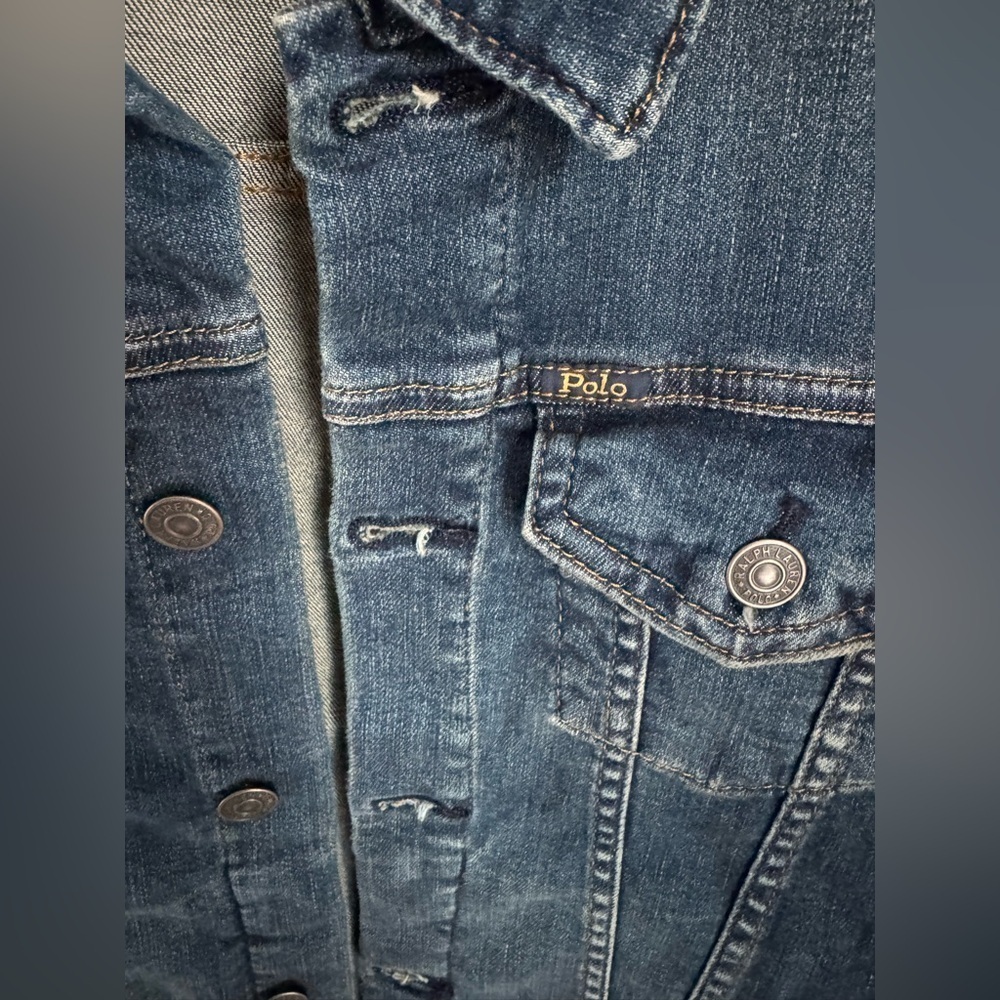 NWT Polo Ralph Lauren Girls Trucker Denim Jacket Size 14 - Picture 4 of 5